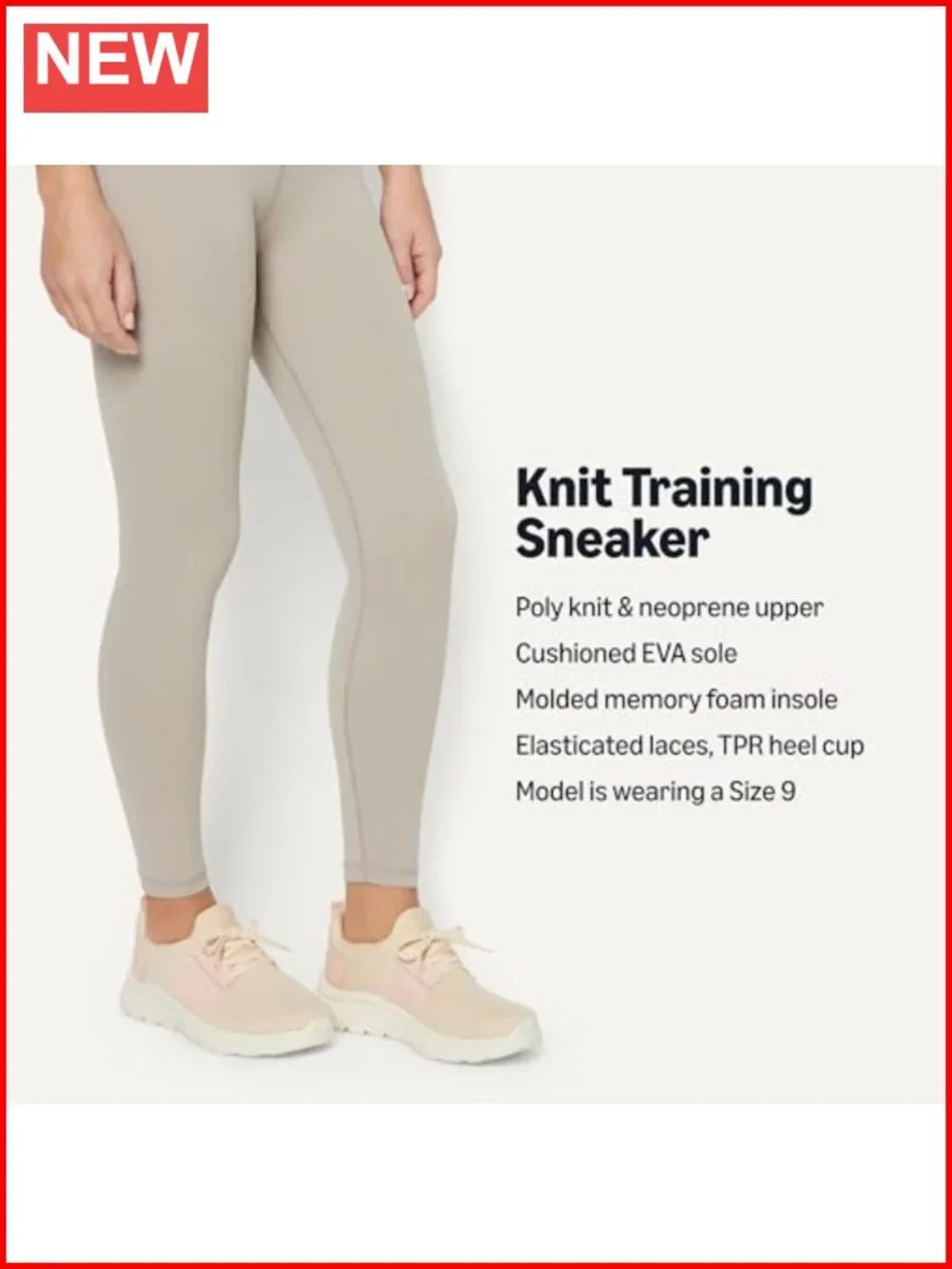 Lightweight Knit Cross Trainer Sneakers with Memory Foam Insole